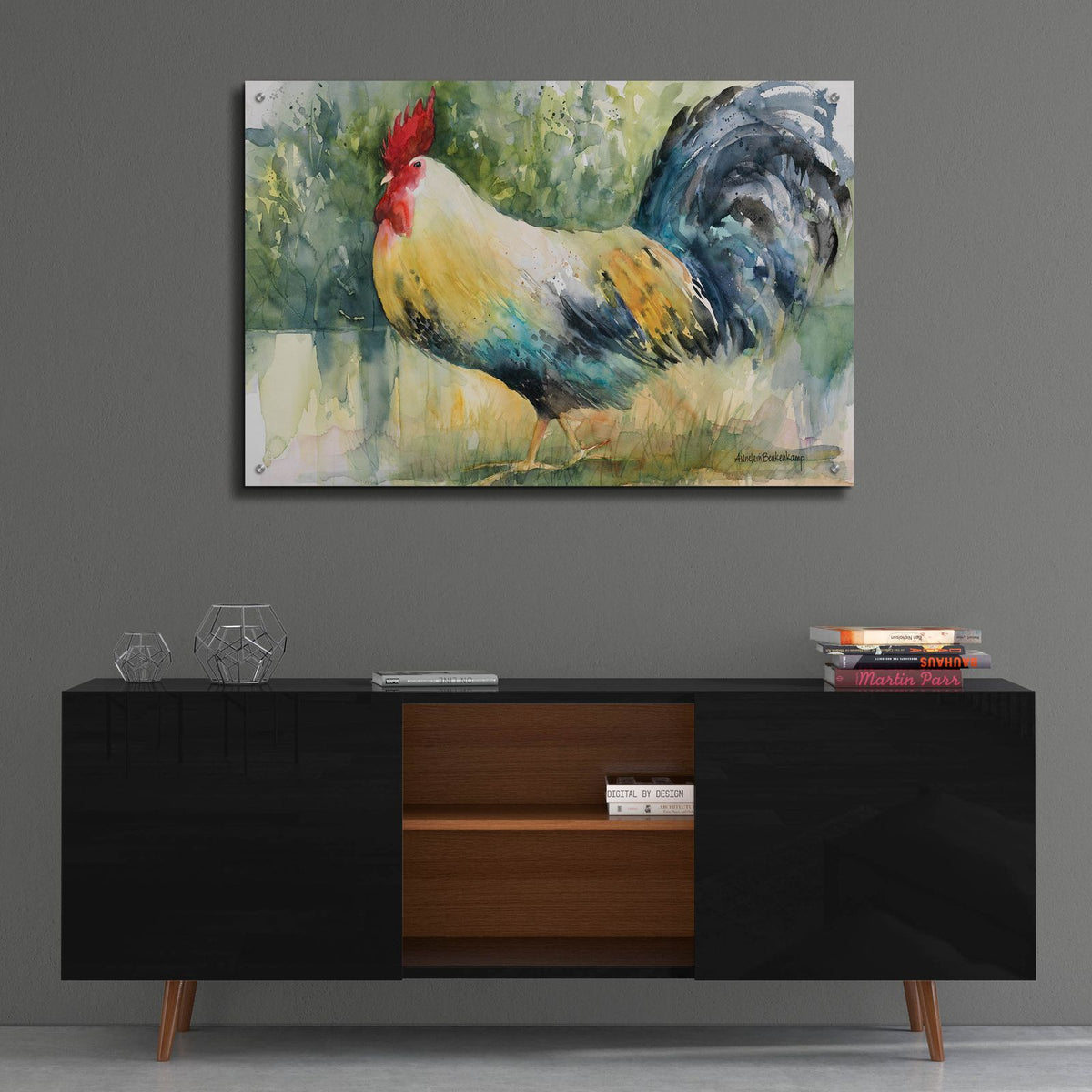 Sly Strutter by Annelein Beukenkamp - 36x24 acrylic wall art in a room