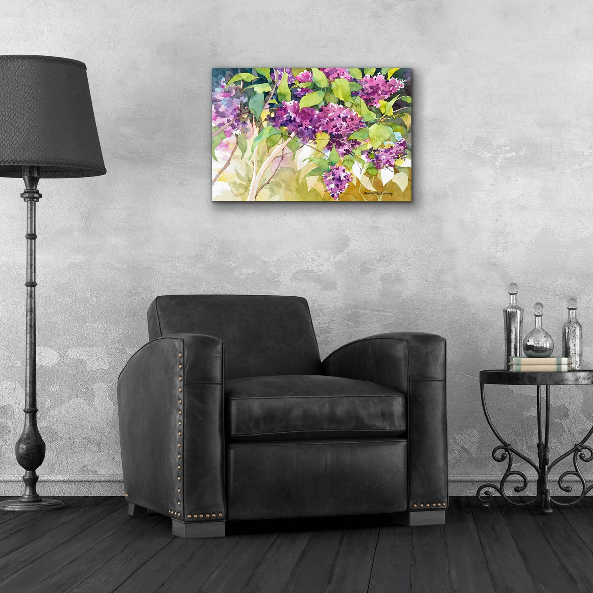 Spring Lilac by Annelein Beukenkamp - 24x16 acrylic wall art in a room