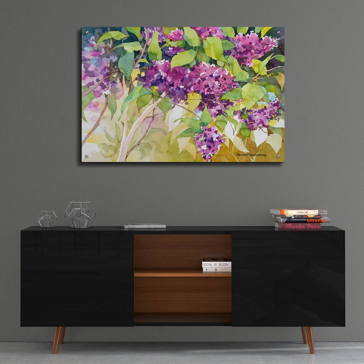 Spring Lilac by Annelein Beukenkamp - 36x24 acrylic wall art in a room