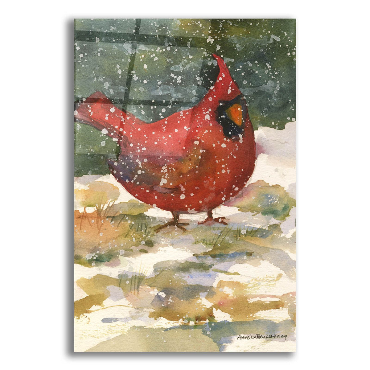 Standing Cardinal by Annelein Beukenkamp acrylic glass wall art