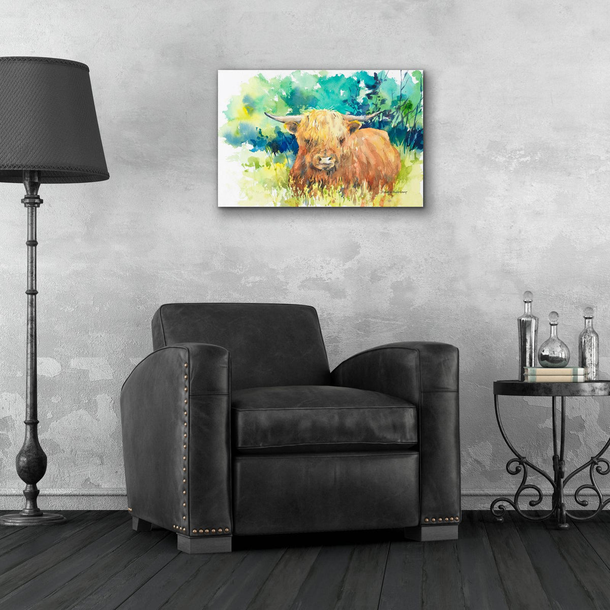 Steer 1 by Annelein Beukenkamp - 24x16 acrylic wall art in a room