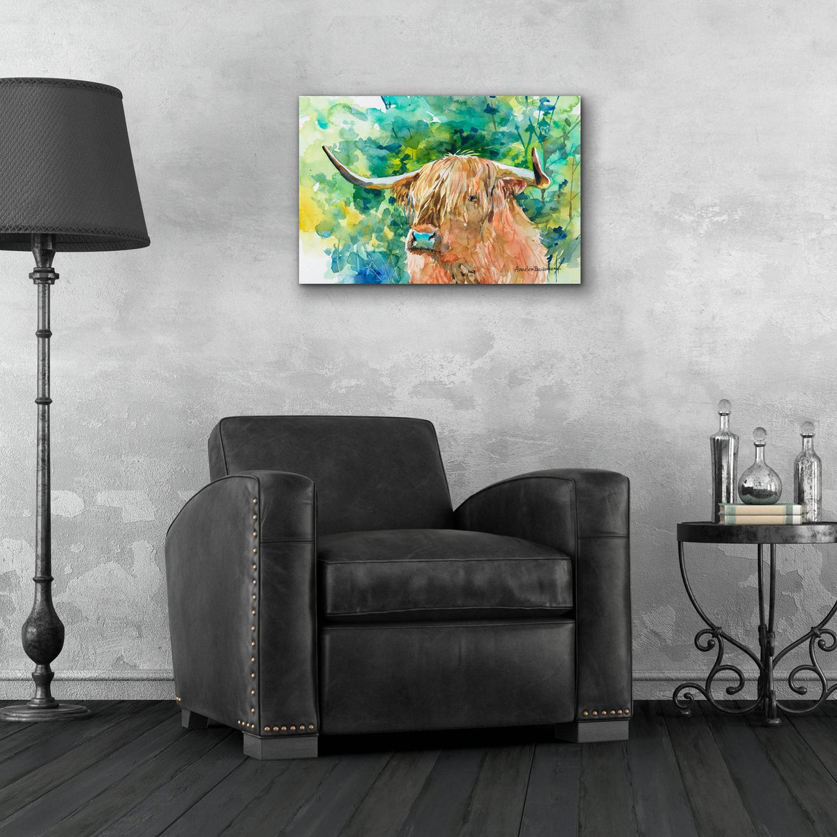 Steer 2 by Annelein Beukenkamp - 24x16 acrylic wall art in a room