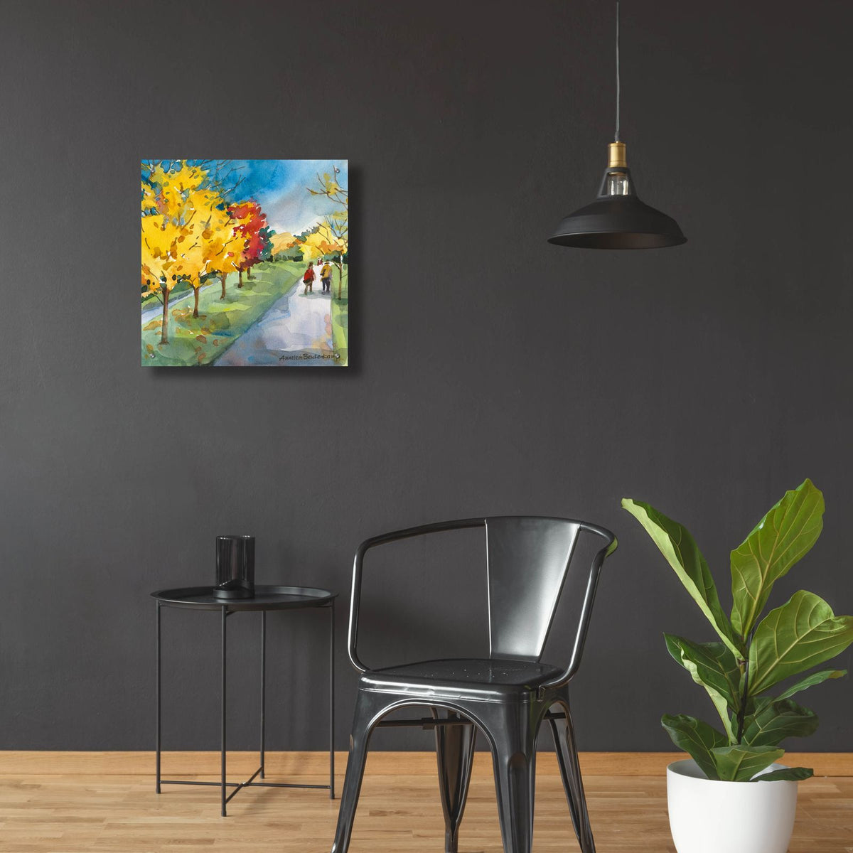 Strolling by Annelein Beukenkamp - 24x24 acrylic wall art in a room