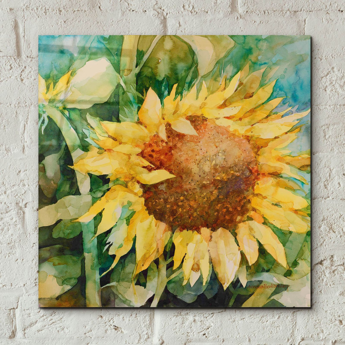 Sunflower by Annelein Beukenkamp - 12x12 acrylic wall art in a room