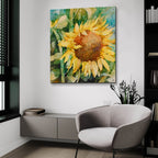 Sunflower by Annelein Beukenkamp - 36x36 acrylic wall art in a room