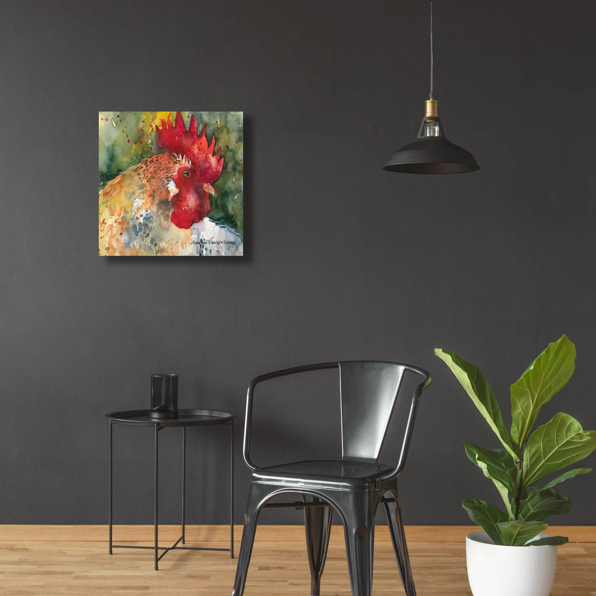 Sunset Silhouette by Annelein Beukenkamp - 24x24 acrylic wall art in a room