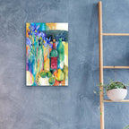 Table Scape With Irises by Annelein Beukenkamp - 16x24 acrylic wall art in a room