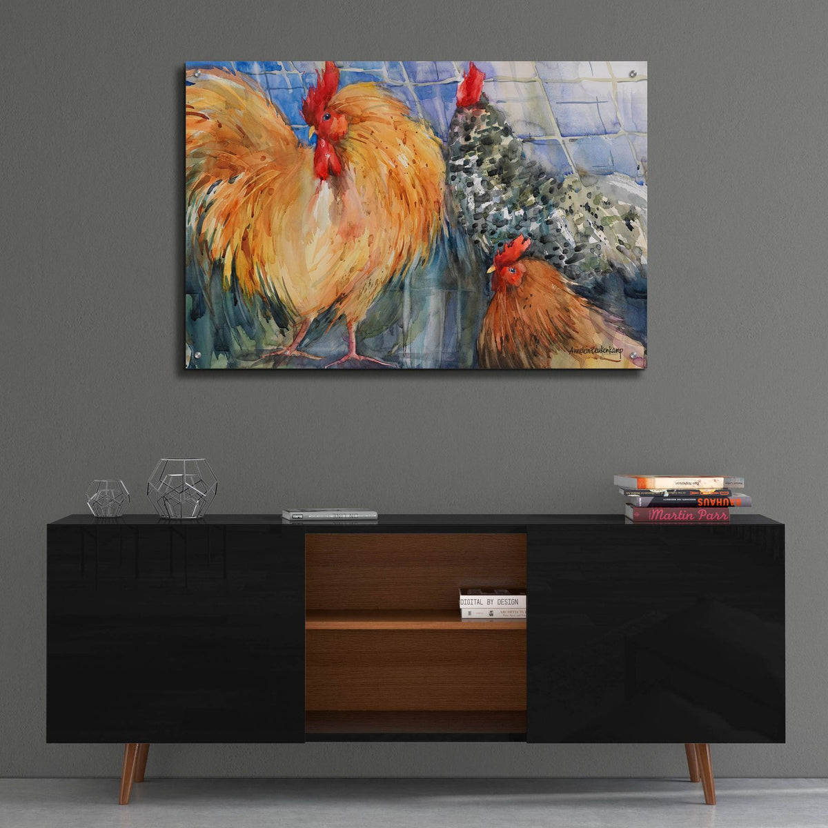 Three Crowns by Annelein Beukenkamp - 36x24 acrylic wall art in a room