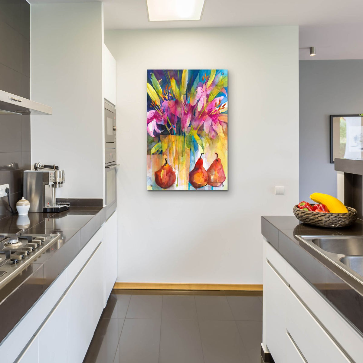 Three's A Pear by Annelein Beukenkamp - 24x36 acrylic wall art in a room