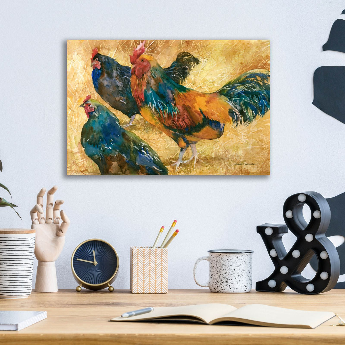 Threes A Crowd by Annelein Beukenkamp - 16x12 acrylic wall art in a room