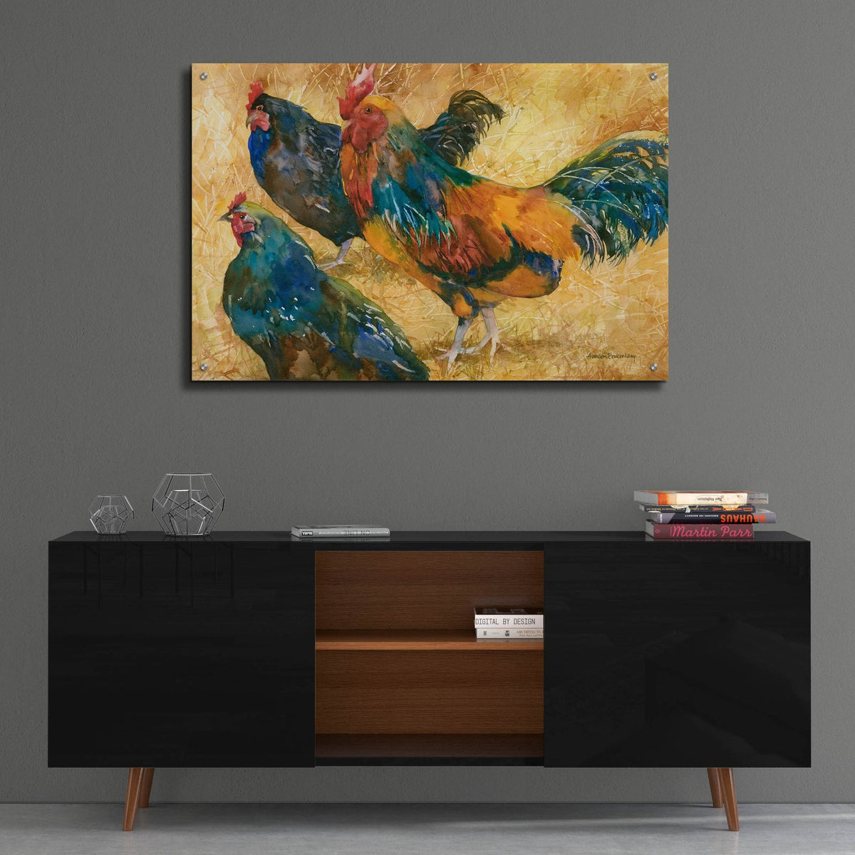 Threes A Crowd by Annelein Beukenkamp - 36x24 acrylic wall art in a room