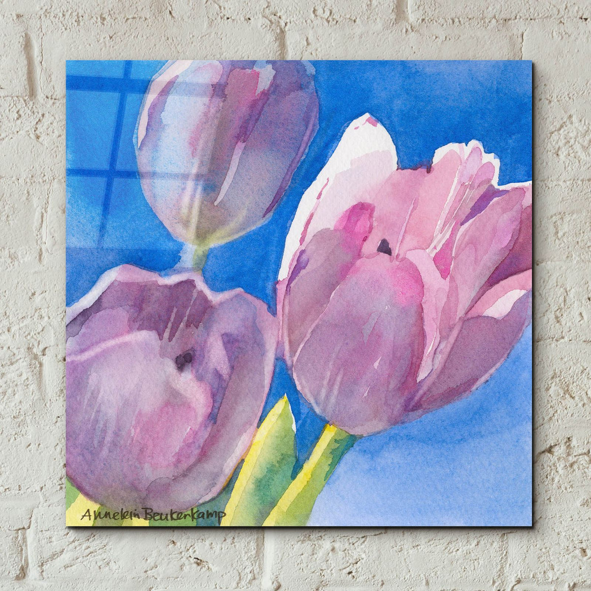 Triplets by Annelein Beukenkamp - 12x12 acrylic wall art in a room