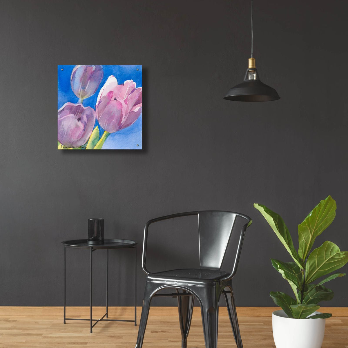 Triplets by Annelein Beukenkamp - 24x24 acrylic wall art in a room