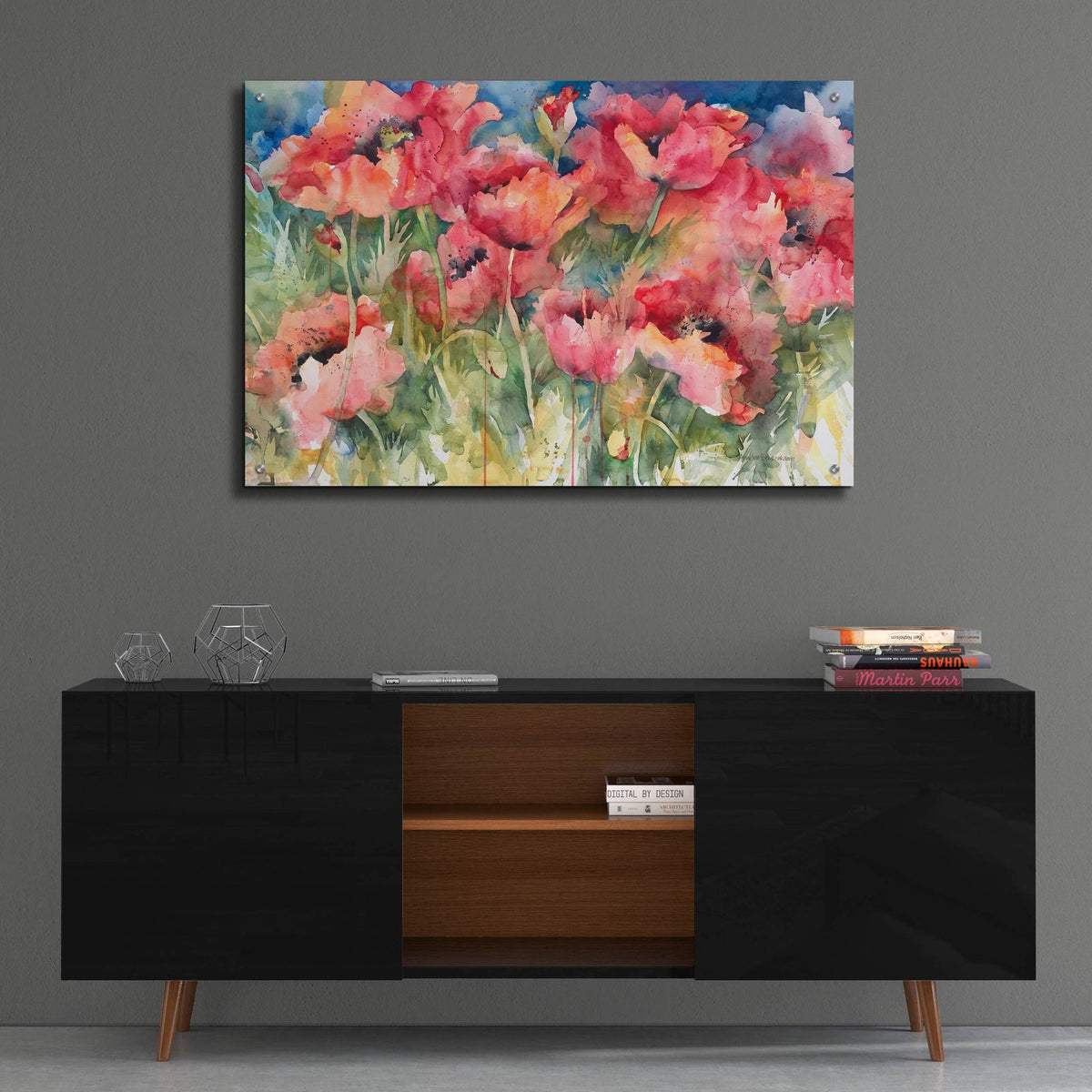 Vermillion Vision by Annelein Beukenkamp - 36x24 acrylic wall art in a room