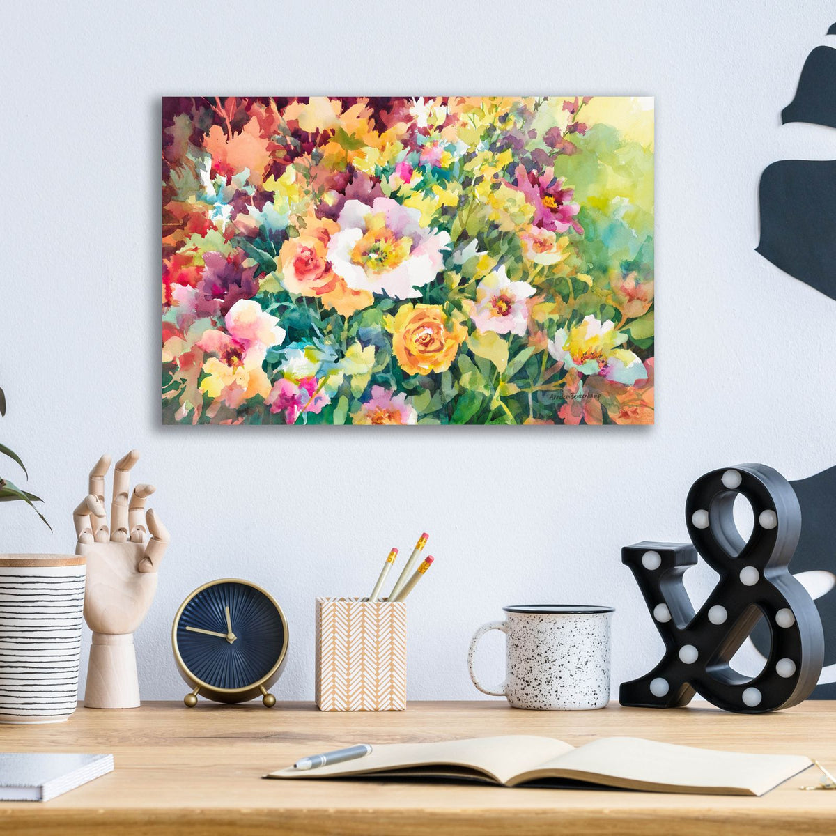 Waves Of Color by Annelein Beukenkamp - 16x12 acrylic wall art in a room