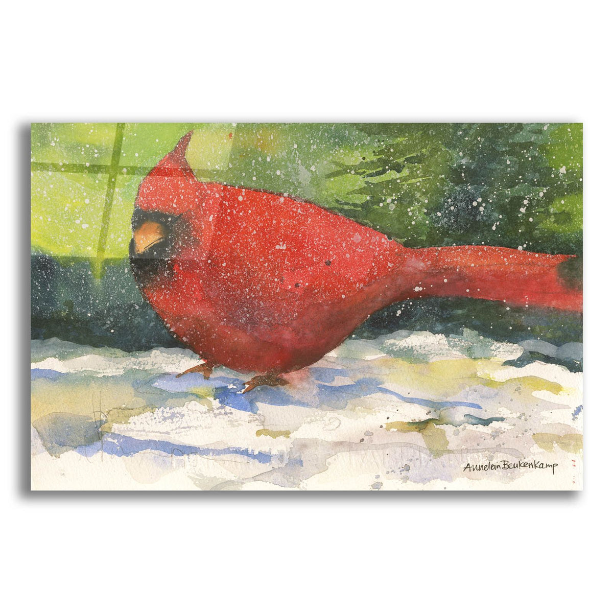 Winter Cardinal by Annelein Beukenkamp acrylic glass wall art