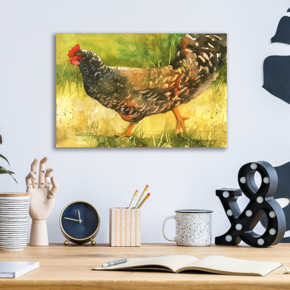 Wyandotte Hen by Annelein Beukenkamp - 16x12 acrylic wall art in a room