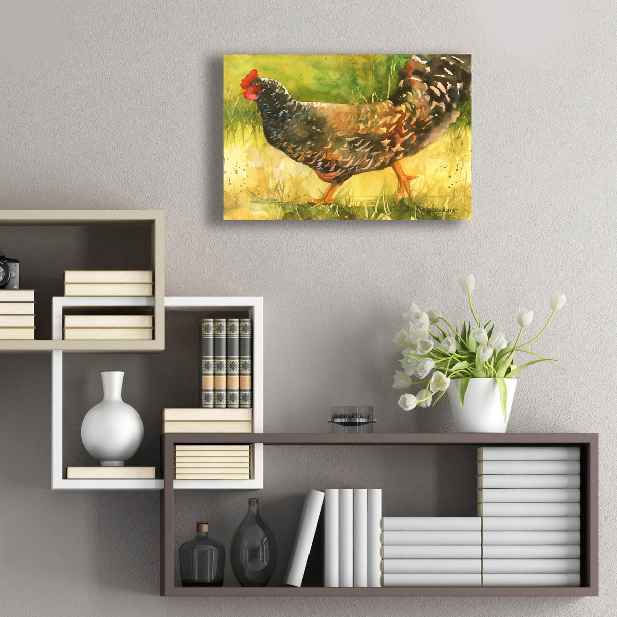 Epic Art 'Wyandotte Hen'  by Annelein Beukenkamp Acrylic Glass Wall Art,24x16