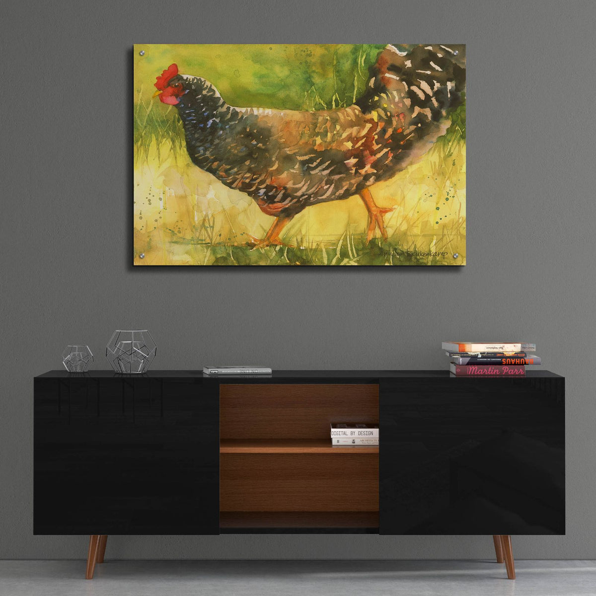 Wyandotte Hen by Annelein Beukenkamp - 36x24 acrylic wall art in a room