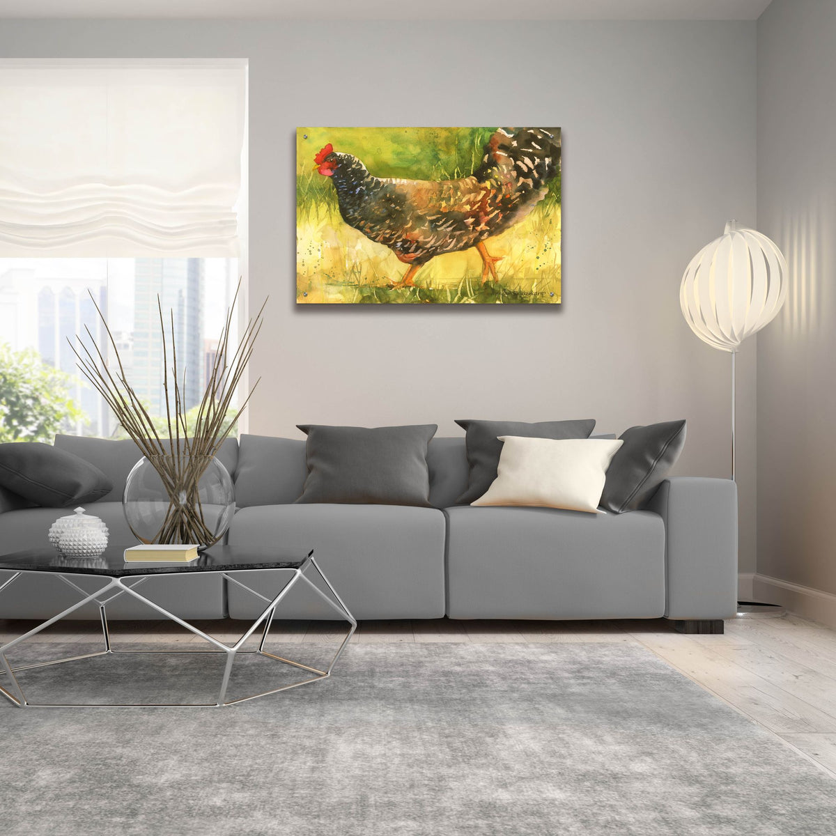 Epic Art 'Wyandotte Hen'  by Annelein Beukenkamp Acrylic Glass Wall Art,36x24