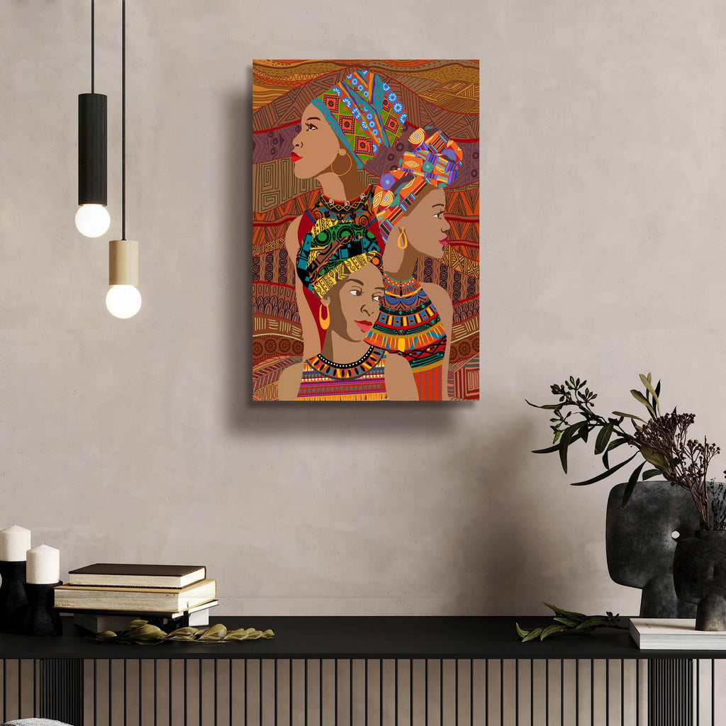 3 Women Portrait by Art Licensing Studio - 16x24 acrylic wall art in a room