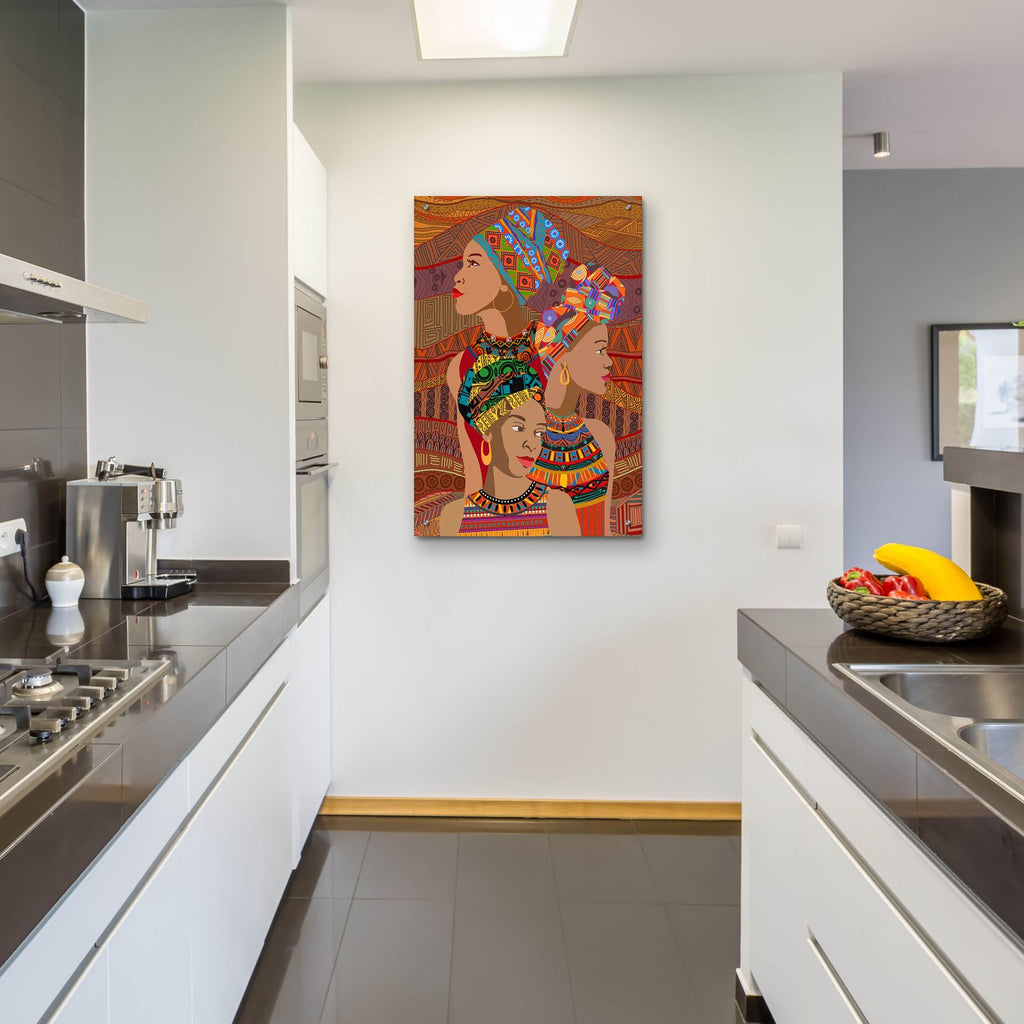 3 Women Portrait by Art Licensing Studio - 24x36 acrylic wall art in a room