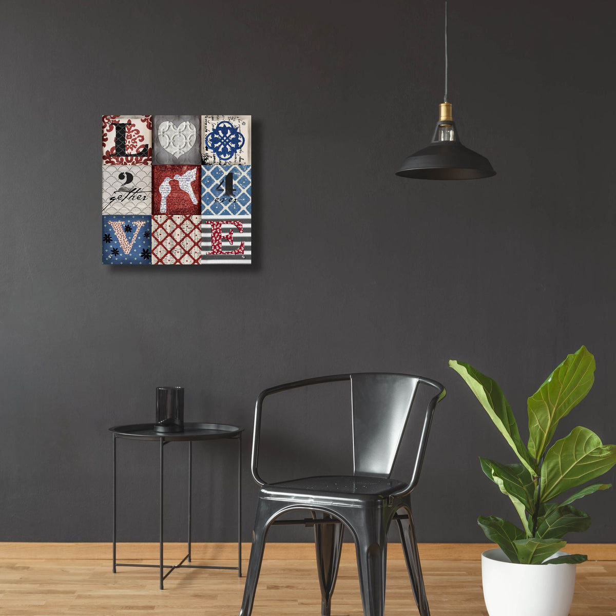 9 Love Rwb by Art Licensing Studio - 24x24 acrylic wall art in a room