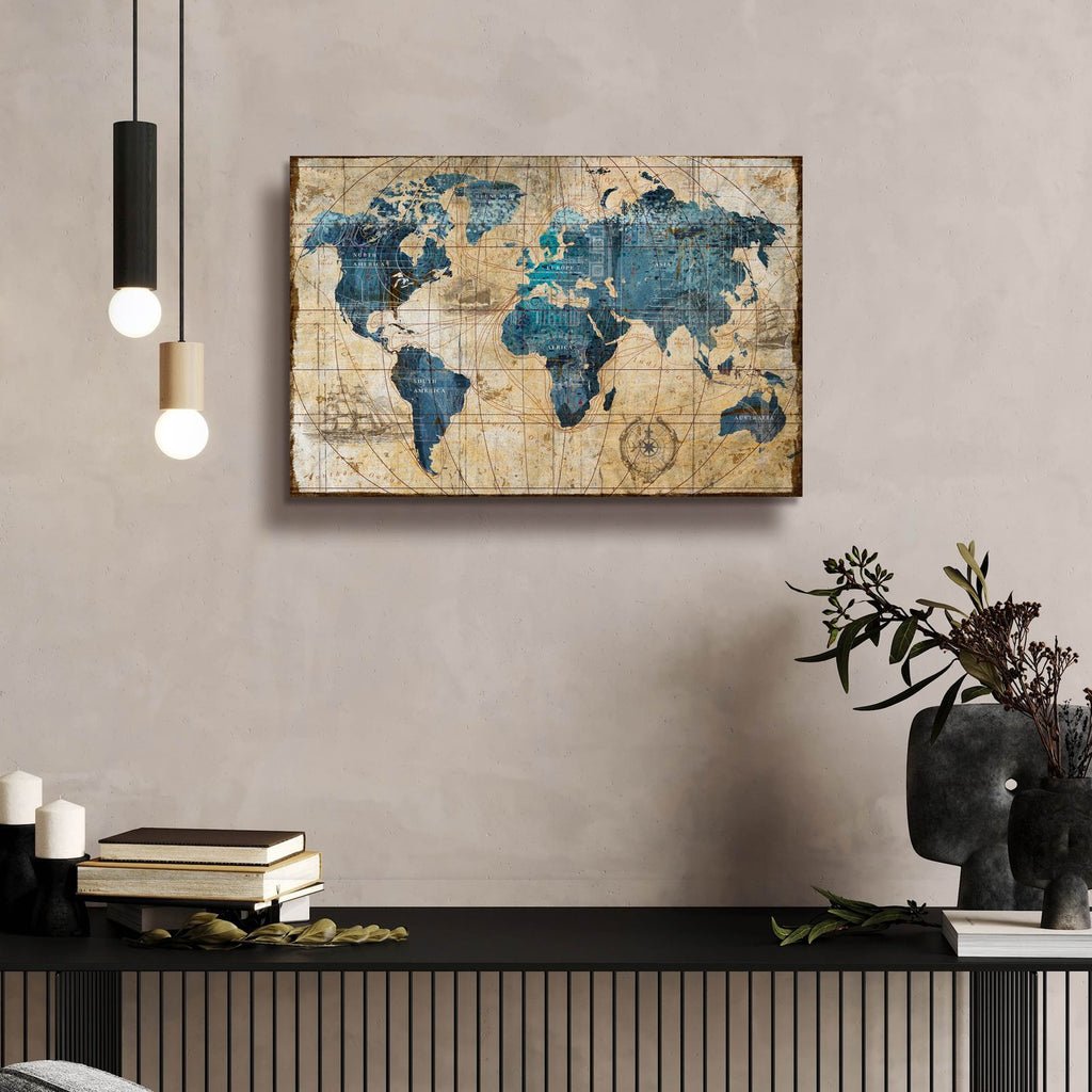 A Connected World by Art Licensing Studio - 24x16 acrylic wall art in a room