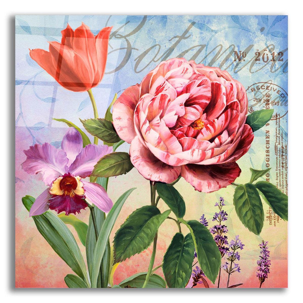 Botanique With Rose by Art Licensing Studio acrylic glass wall art