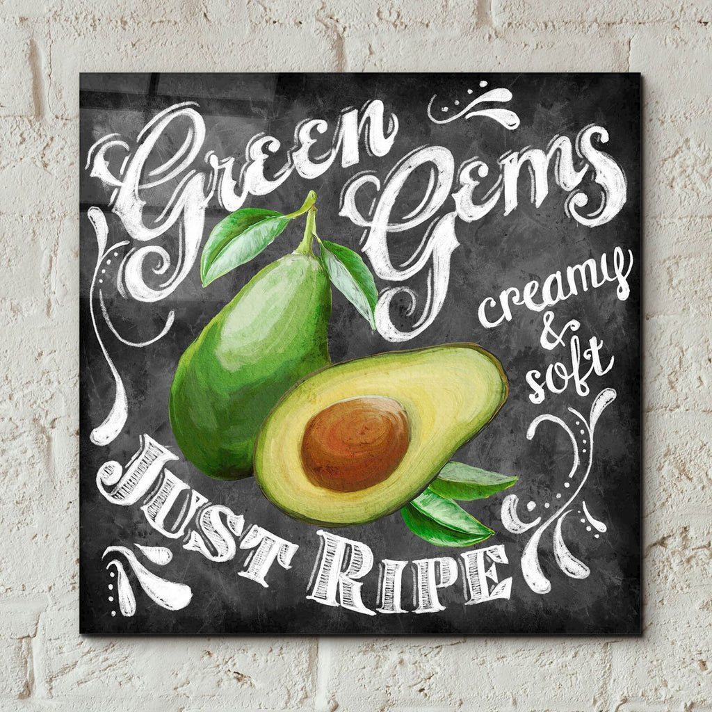 Chalkboard Avocado by Art Licensing Studio - 12x12 acrylic wall art in a room