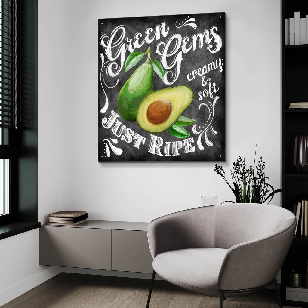 Chalkboard Avocado by Art Licensing Studio - 36x36 acrylic wall art in a room