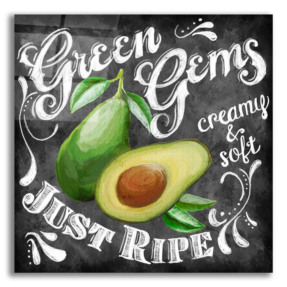 Chalkboard Avocado by Art Licensing Studio acrylic glass wall art