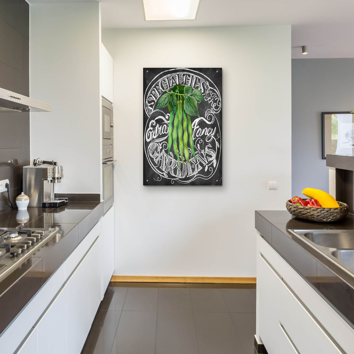 Chalkboard Green Beans by Art Licensing Studio - 24x36 acrylic wall art in a room