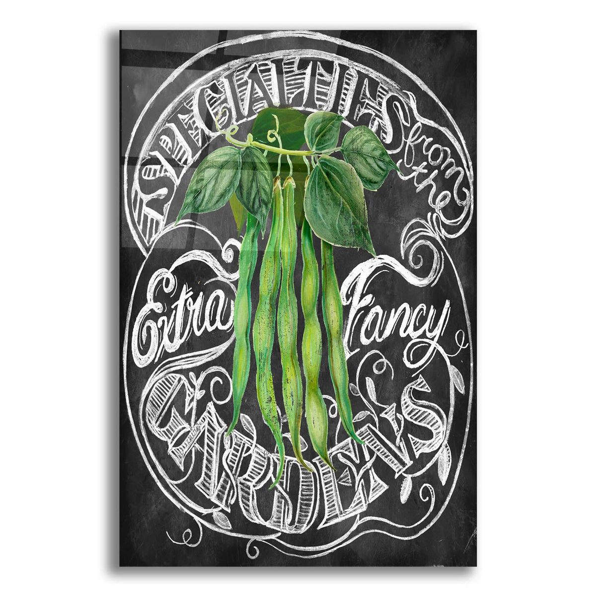 Chalkboard Green Beans by Art Licensing Studio acrylic glass wall art