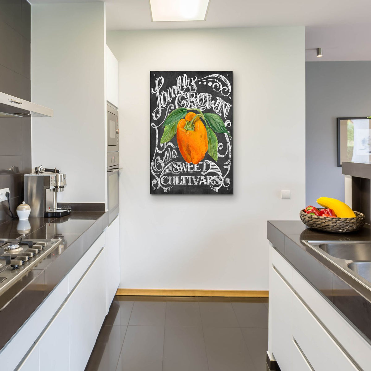 Chalkboard Pepper by Art Licensing Studio - 24x36 acrylic wall art in a room
