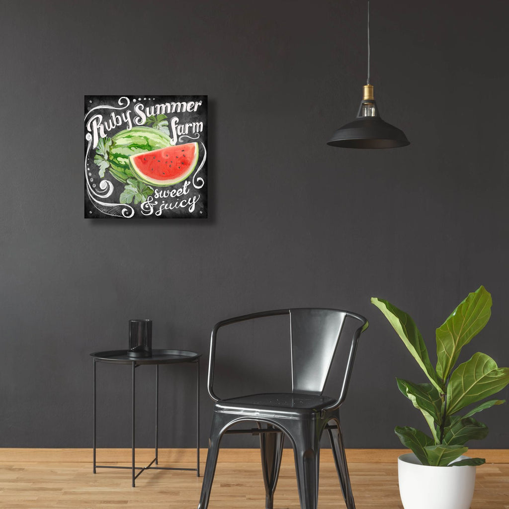 Chalkboard Watermelon by Art Licensing Studio - 24x24 acrylic wall art in a room