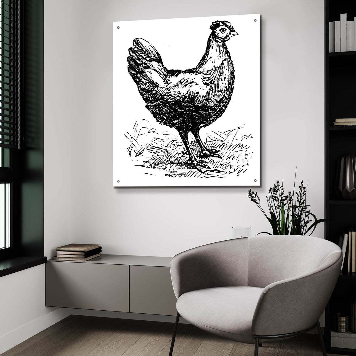 Chicken Scratch by Art Licensing Studio - 36x36 acrylic wall art in a room