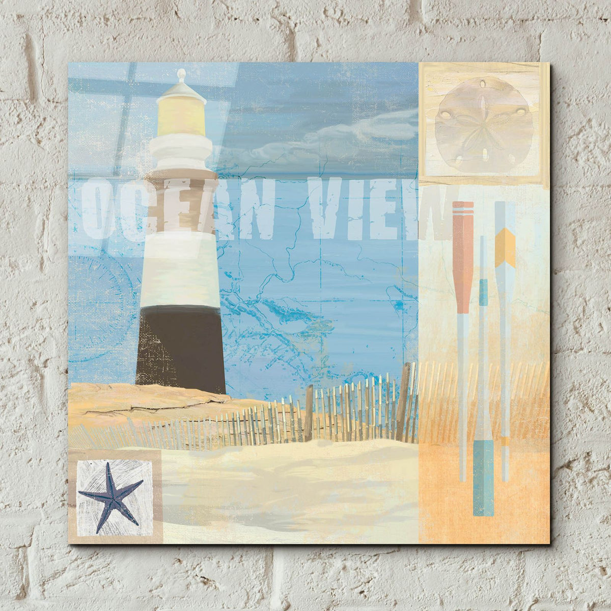 Coastal Beacon 1 by Art Licensing Studio - 12x12 acrylic wall art in a room