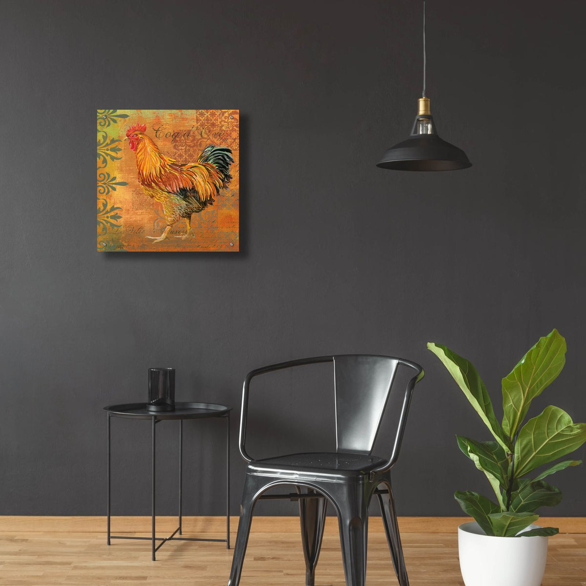 Coq Motifs 2 by Art Licensing Studio - 24x24 acrylic wall art in a room