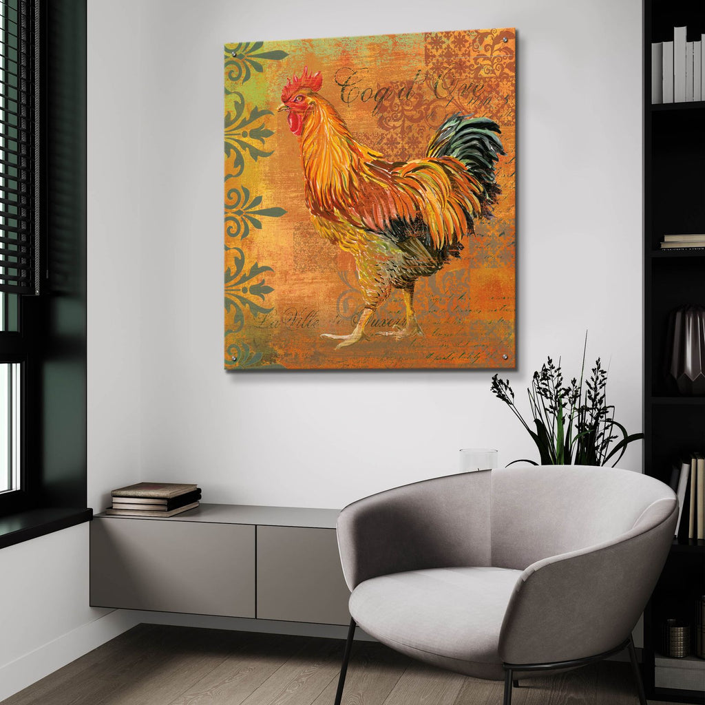 Coq Motifs 2 by Art Licensing Studio - 36x36 acrylic wall art in a room