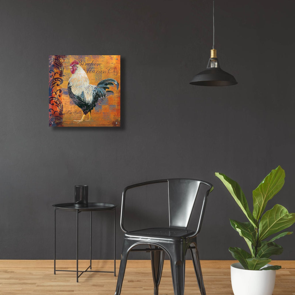 Coq Motifs 3 by Art Licensing Studio - 24x24 acrylic wall art in a room