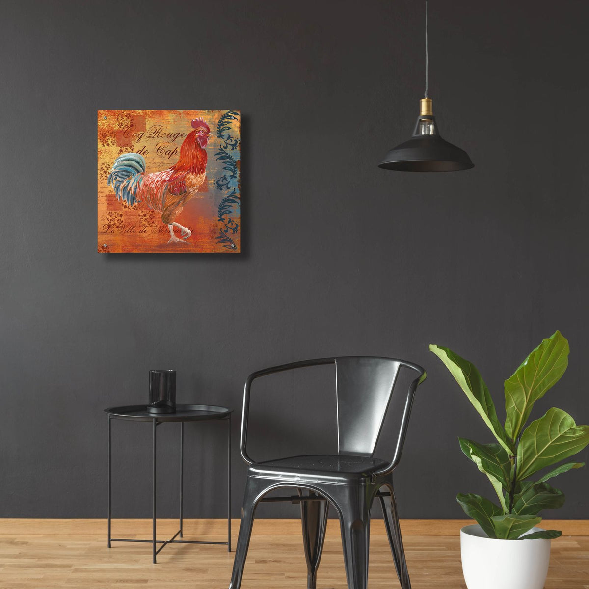 Coq Motifs 4 by Art Licensing Studio - 24x24 acrylic wall art in a room