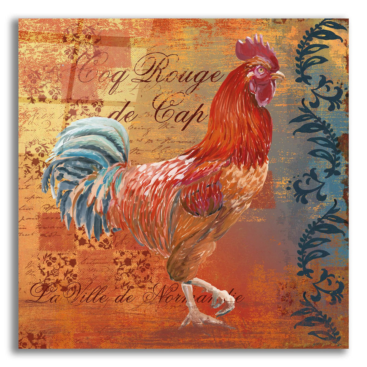 Coq Motifs 4 by Art Licensing Studio acrylic glass wall art