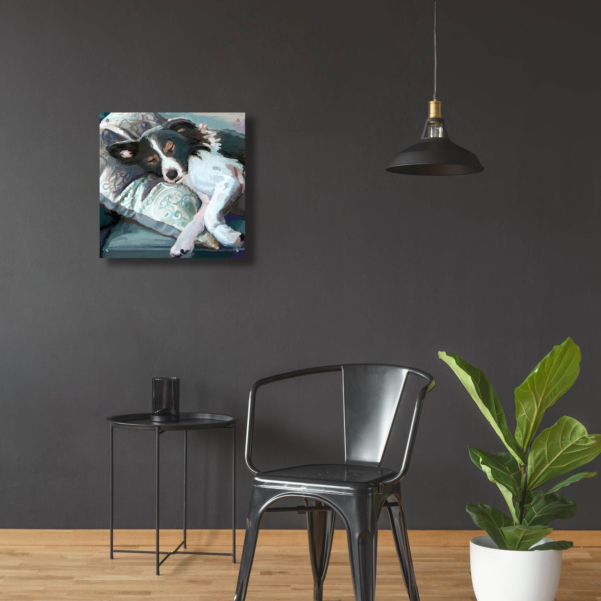 Couch Collie by Art Licensing Studio - 24x24 acrylic wall art in a room
