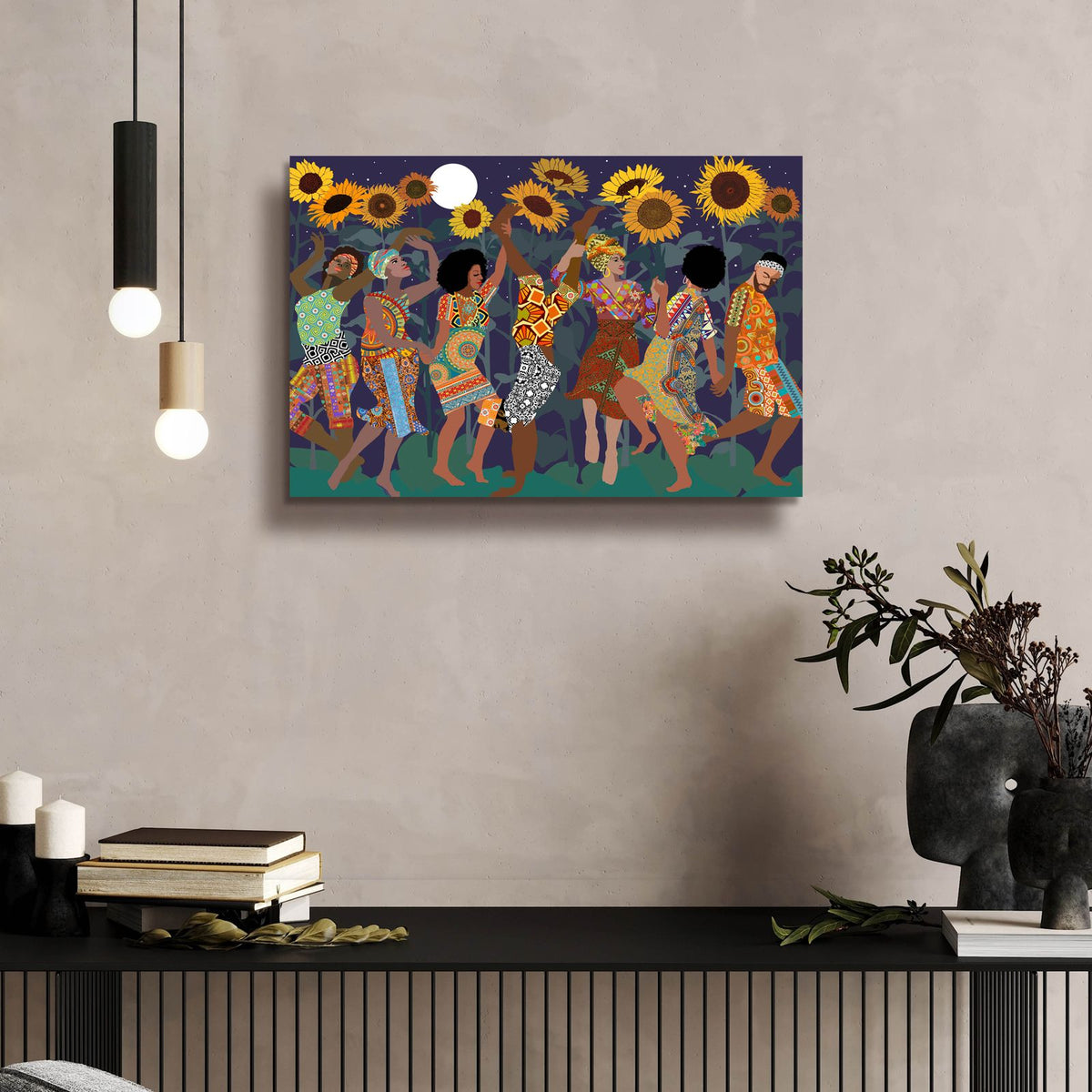 Dancing Under The Stars by Art Licensing Studio - 24x16 acrylic wall art in a room