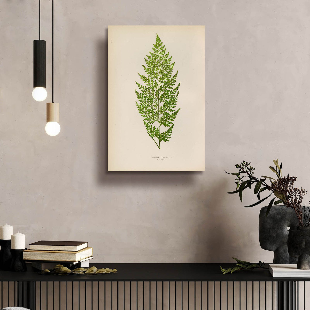 Davallia Tenuifolia by Art Licensing Studio - 16x24 acrylic wall art in a room