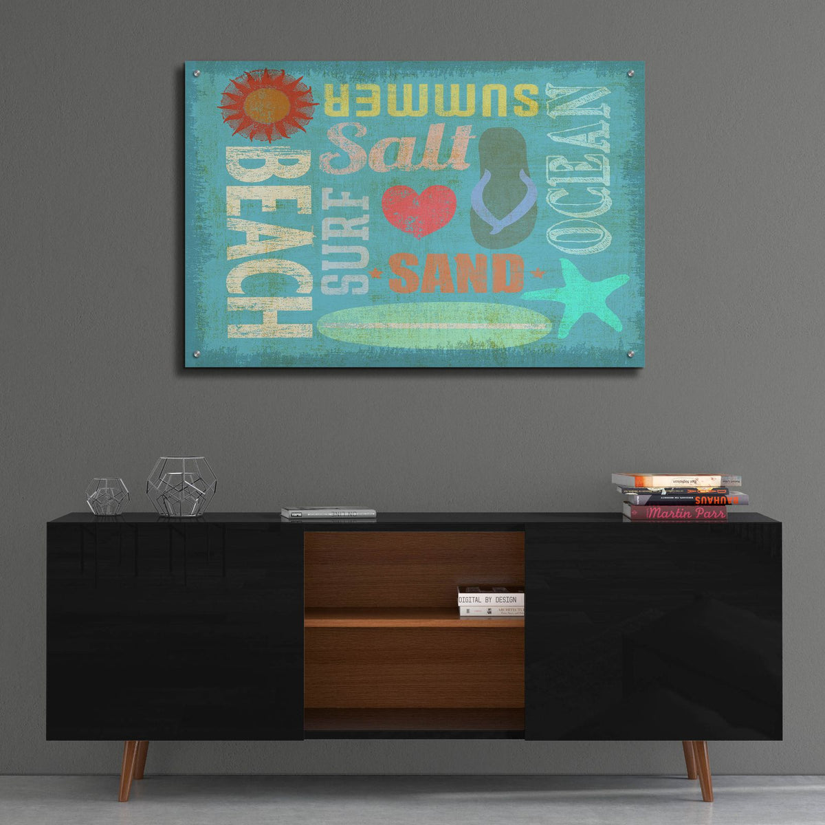 Day At The Beach by Art Licensing Studio - 36x24 acrylic wall art in a room