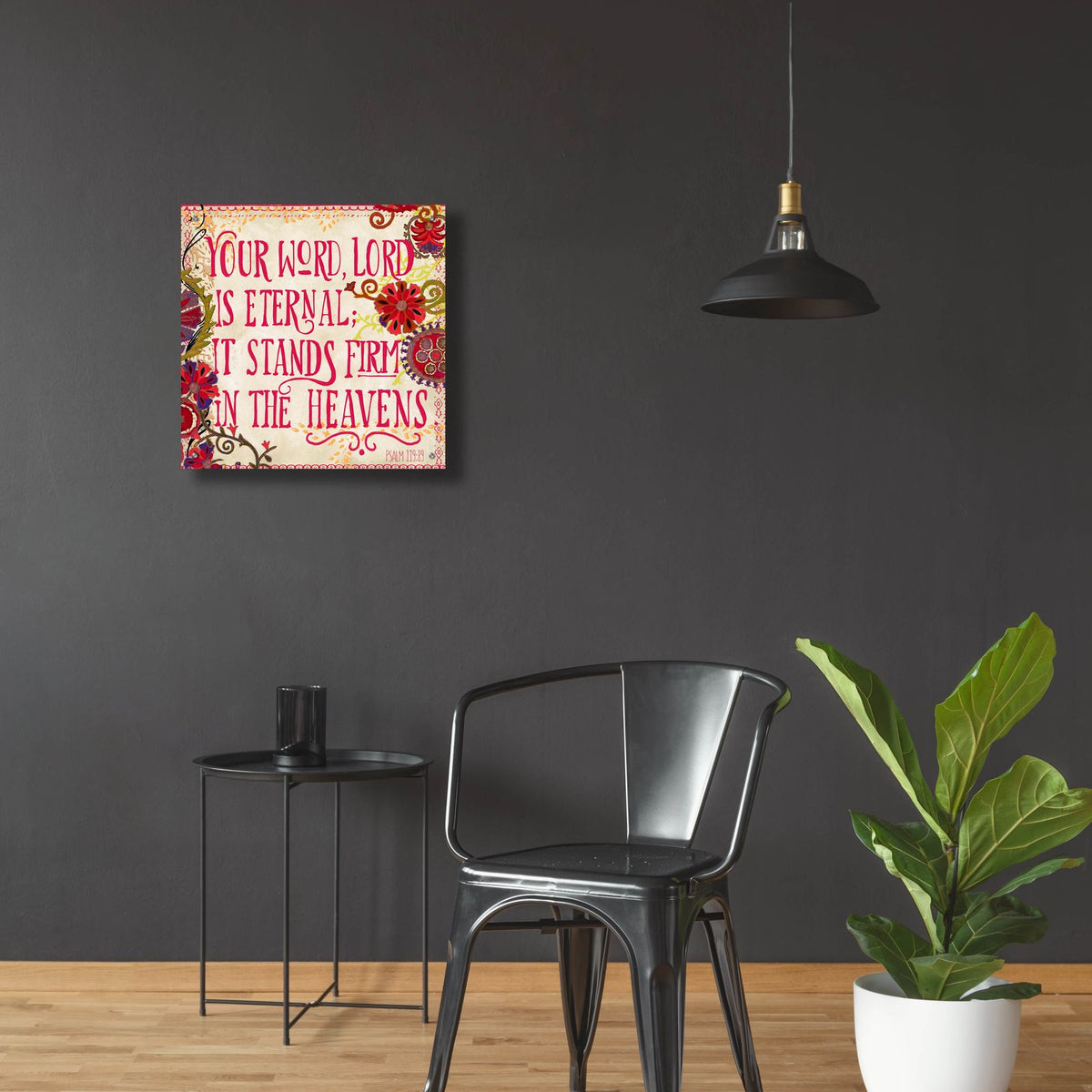Delecor Psalm 1 by Art Licensing Studio - 24x24 acrylic wall art in a room