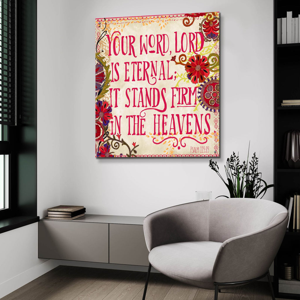 Delecor Psalm 1 by Art Licensing Studio - 36x36 acrylic wall art in a room