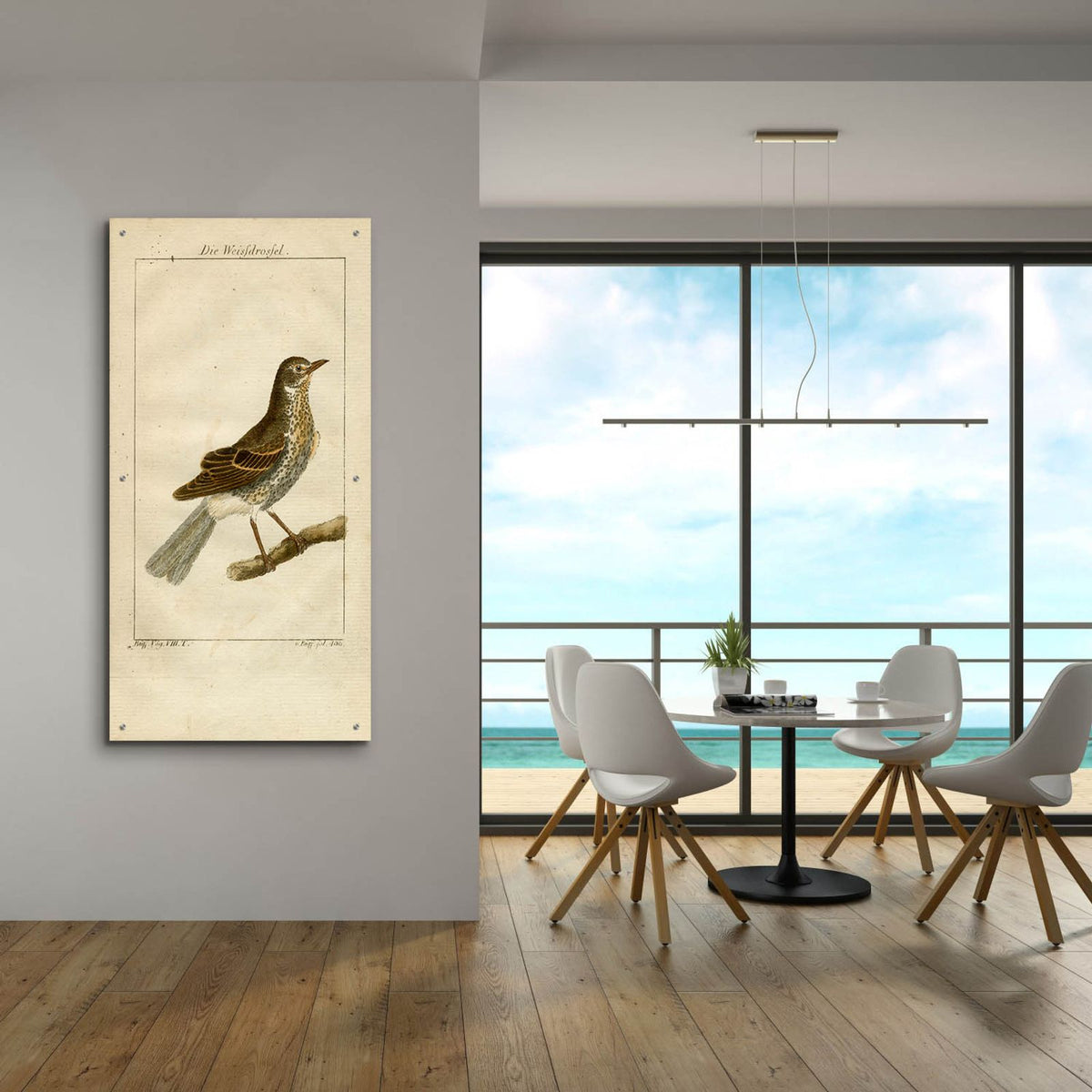 Die Weisfdrosfel by Art Licensing Studio - 24x48 acrylic wall art in a room